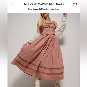 AE Corset V-Waist Midi Dress
